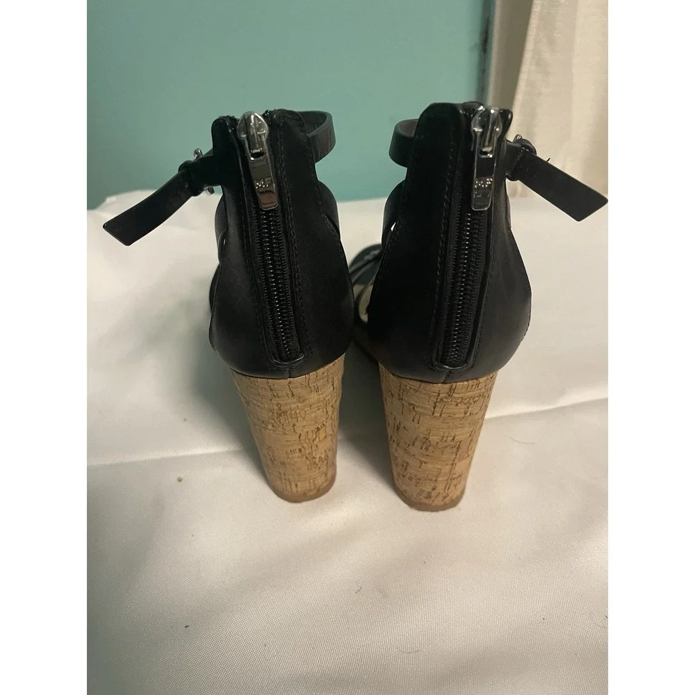 Marc Fisher Mfdallea Wedge‎ Sandals Espadrilles Shoes Weave Black Size 10 BinC